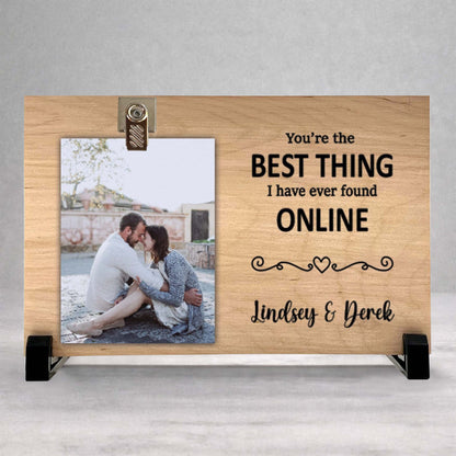 Personalized Picture Frame - Custom Photo Frame With Birch Wood Stand