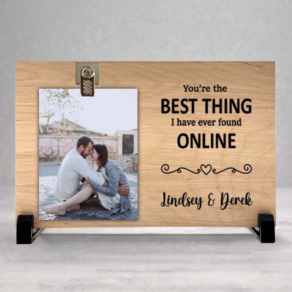 Personalized Picture Frame - Custom Photo Frame With Birch Wood Stand