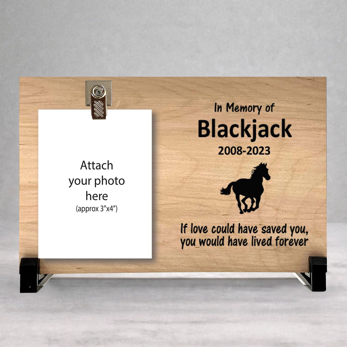Horse Memorial Frame - Personalized Wooden Photo Keepsake | Sympathy Gift For Horse Loss