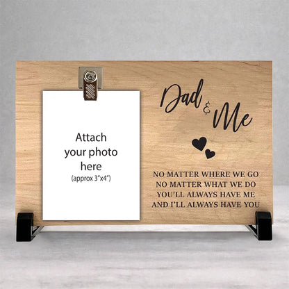 Personalized Dad & Me Wood Clip Photo Frame
