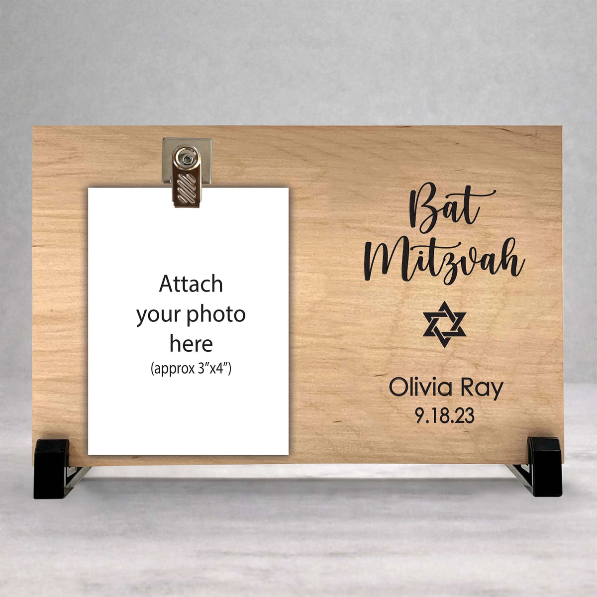 Bat Mitzvah Frame – Personalized Custom Wood Photo Frame for Girls