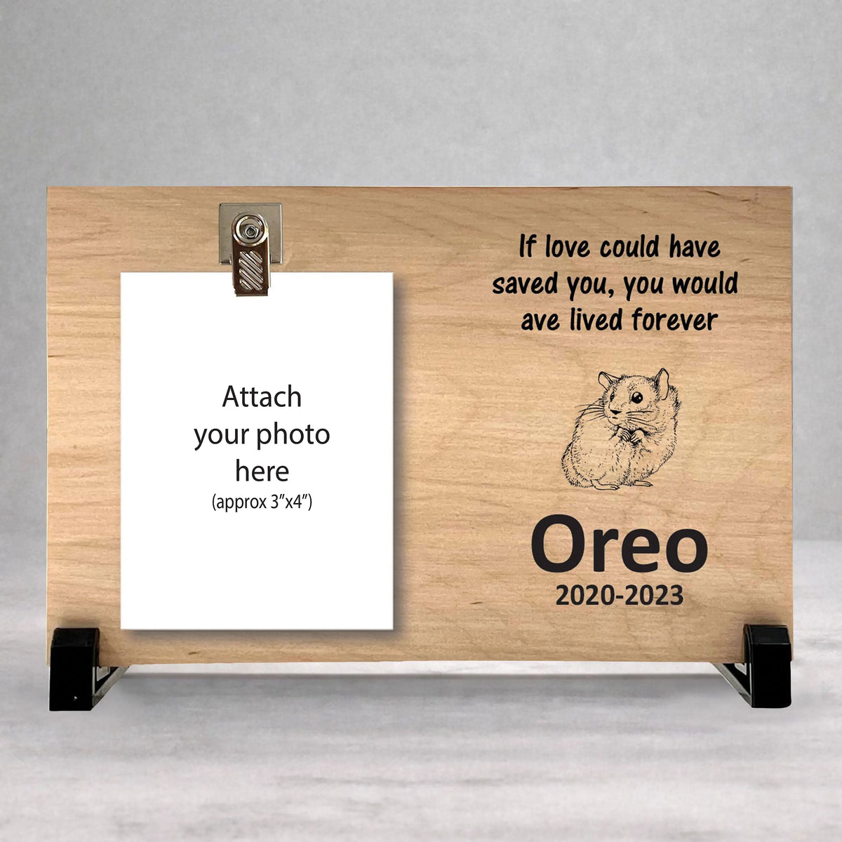 Hamster Memorial Frame - Personalized Pet Photo Frame