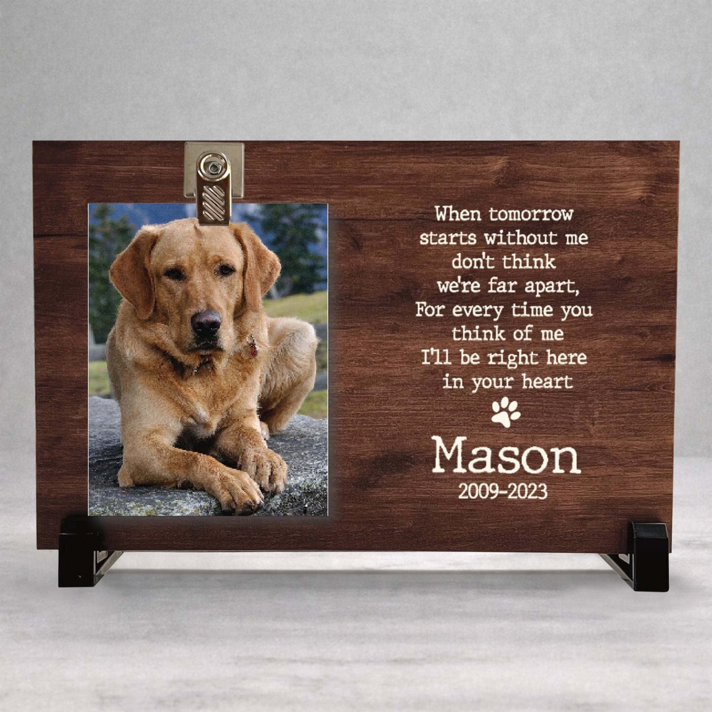 Dog Memorial Frame - Personalized Keepsake for Dog Loss | Wood Photo Gift