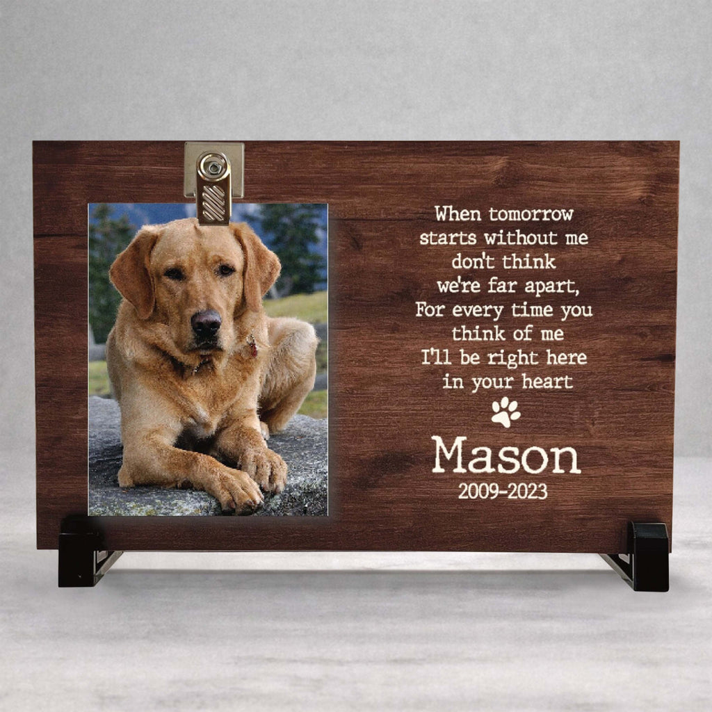 Dog Memorial Frame - Personalized Keepsake for Dog Loss | Wood Photo Gift