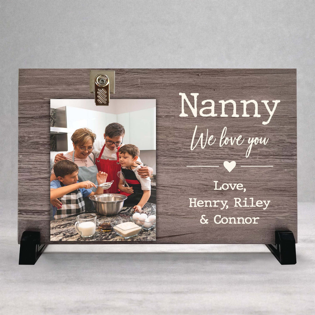 Personalized Nanny Frame | Wooden Frame for Grandma Gift Idea - Family Photo Keepsake