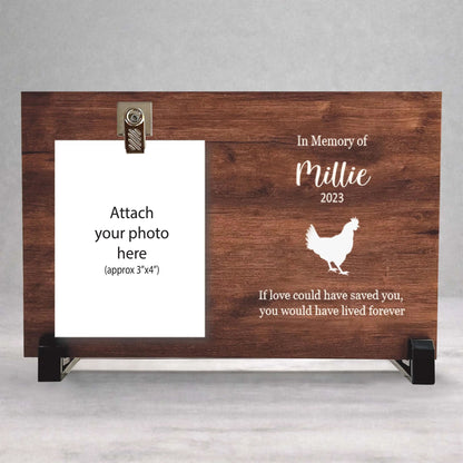 Chicken Memorial Frame - Personalized Wood Pet Memorial Frame Gift