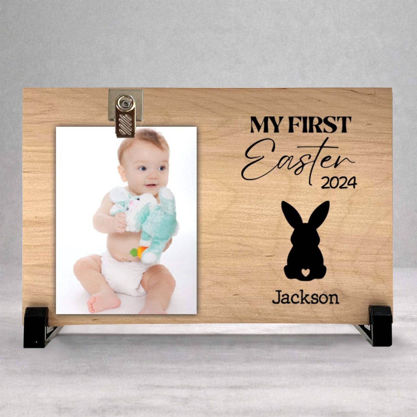 Baby First Easter Frame - Personalized Wooden Photo Keepsake Frame