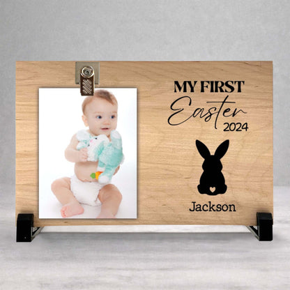 Baby First Easter Frame - Personalized Wooden Photo Keepsake Frame