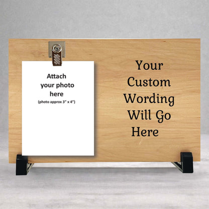 Personalized Picture Frame - Custom Wood Frame With Clip Style Display