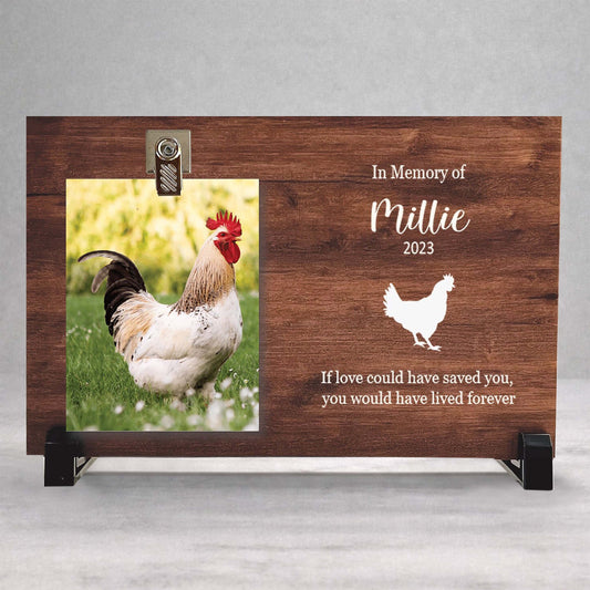 Chicken Memorial Frame - Personalized Wood Pet Memorial Frame Gift