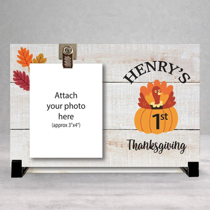 First Thanksgiving Frame - Personalized Picture Frame | Custom Wood Gift
