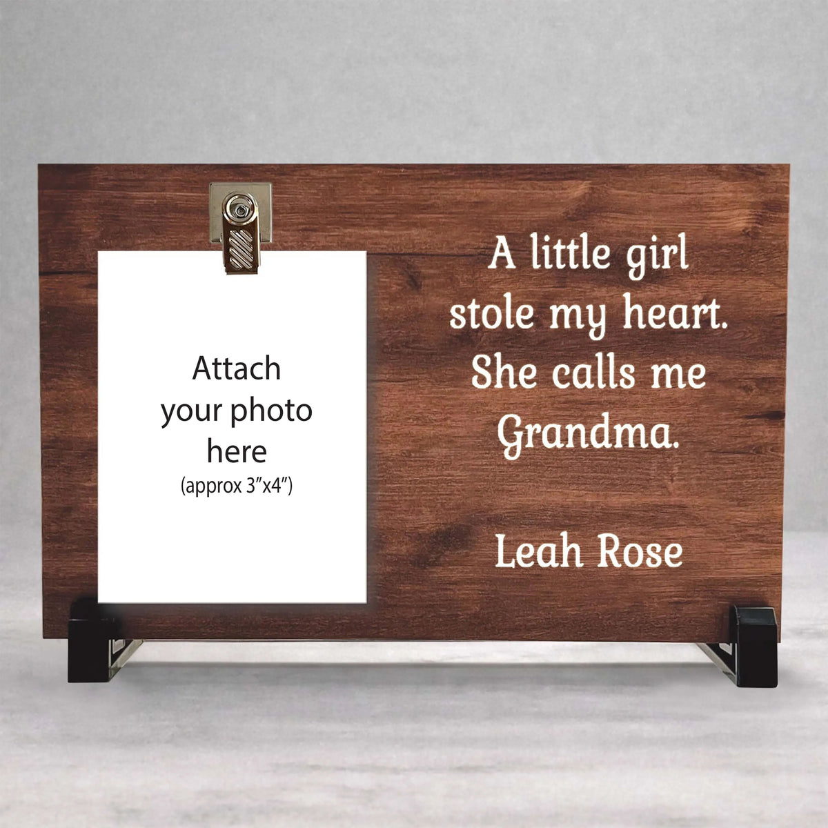 Grandma Gift Frame - Personalized Baby Name Wood Photo Frame Keepsake