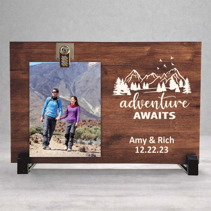 Personalized Wood Picture Frame – Custom Name Frame with Photo Display Stand