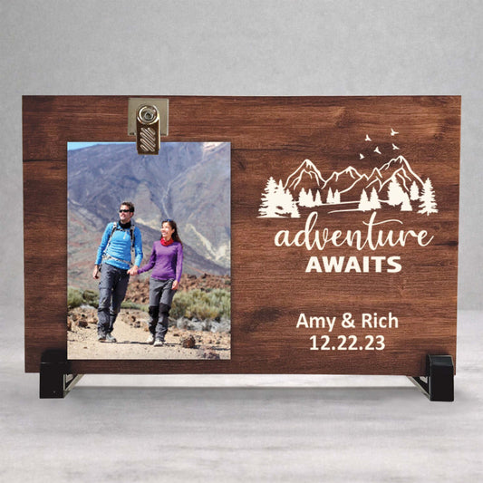 Personalized Wood Picture Frame – Custom Name Frame with Photo Display Stand