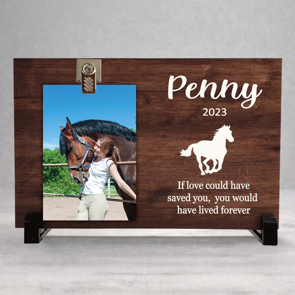 Horse Memorial Frame - Personalized Wood Photo Display