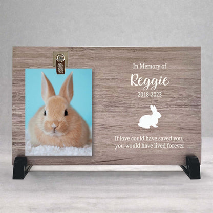 Rabbit Memorial Frame - Personalized Pet Memorial Keepsake Wood Plaque
