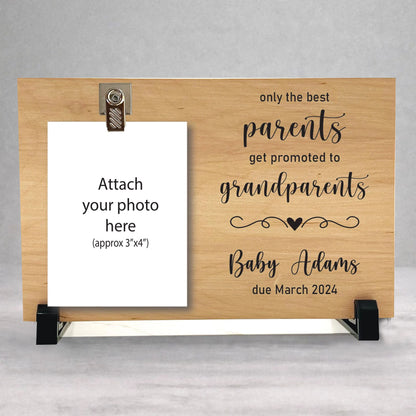 Pregnancy Reveal Gift - Personalized Baby Sonogram Frame | New Grandparents Keepsake