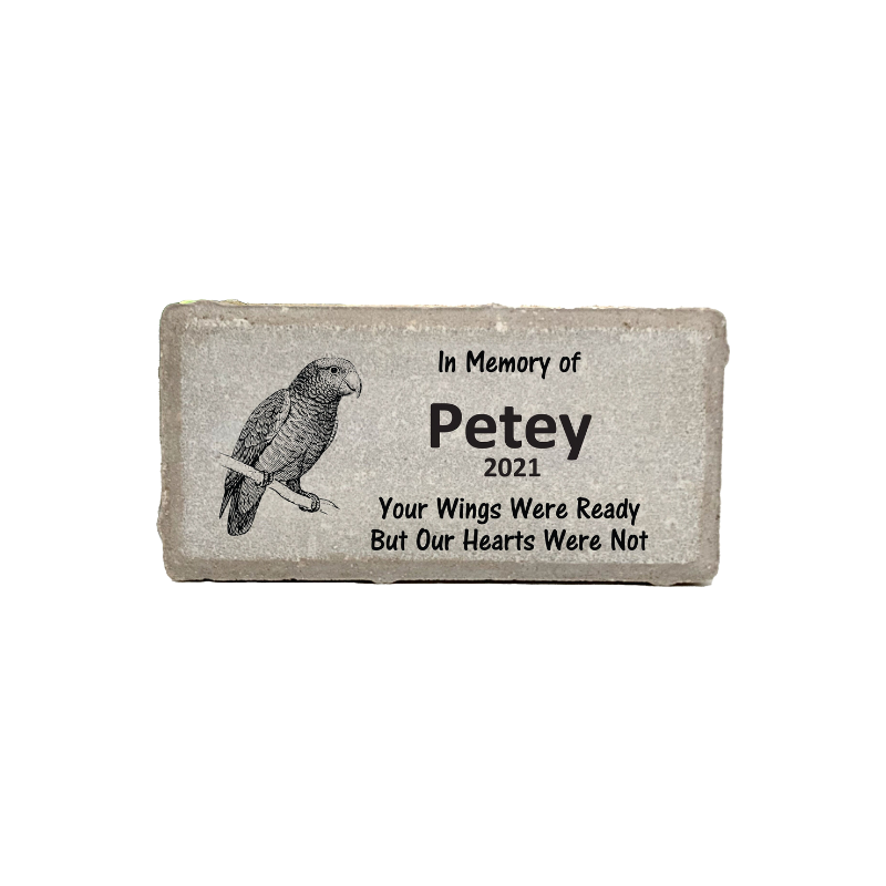 Parrot Memorial Stone - Personalized Pet Memorial Gift | Outdoor Concrete Paver