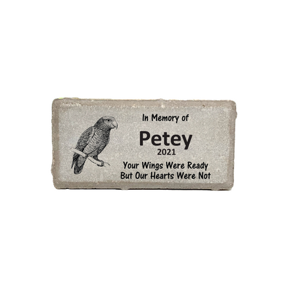 Parrot Memorial Stone - Personalized Pet Memorial Gift | Outdoor Concrete Paver