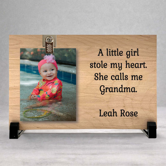 Grandma Gift Frame - Personalized Baby Name Wood Photo Frame Keepsake