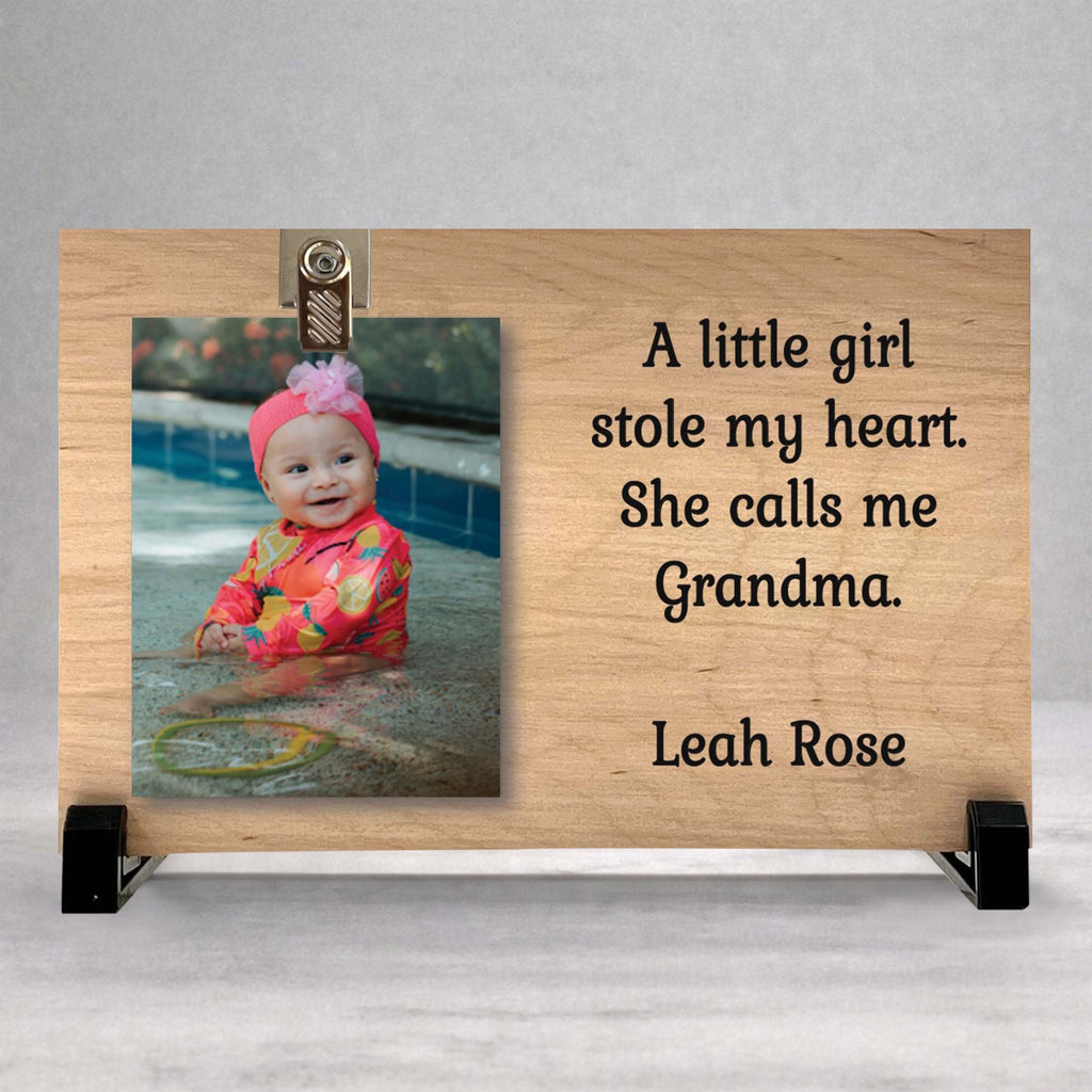 Grandma Gift Frame - Personalized Baby Name Wood Photo Frame Keepsake