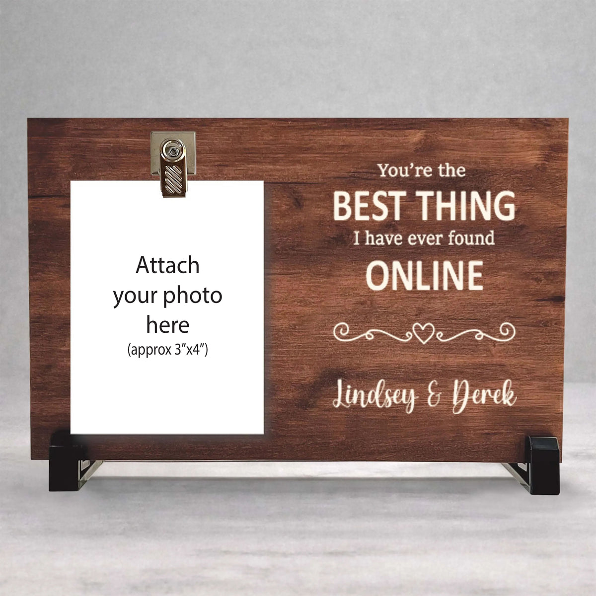 Personalized Picture Frame - Custom Photo Frame With Birch Wood Stand