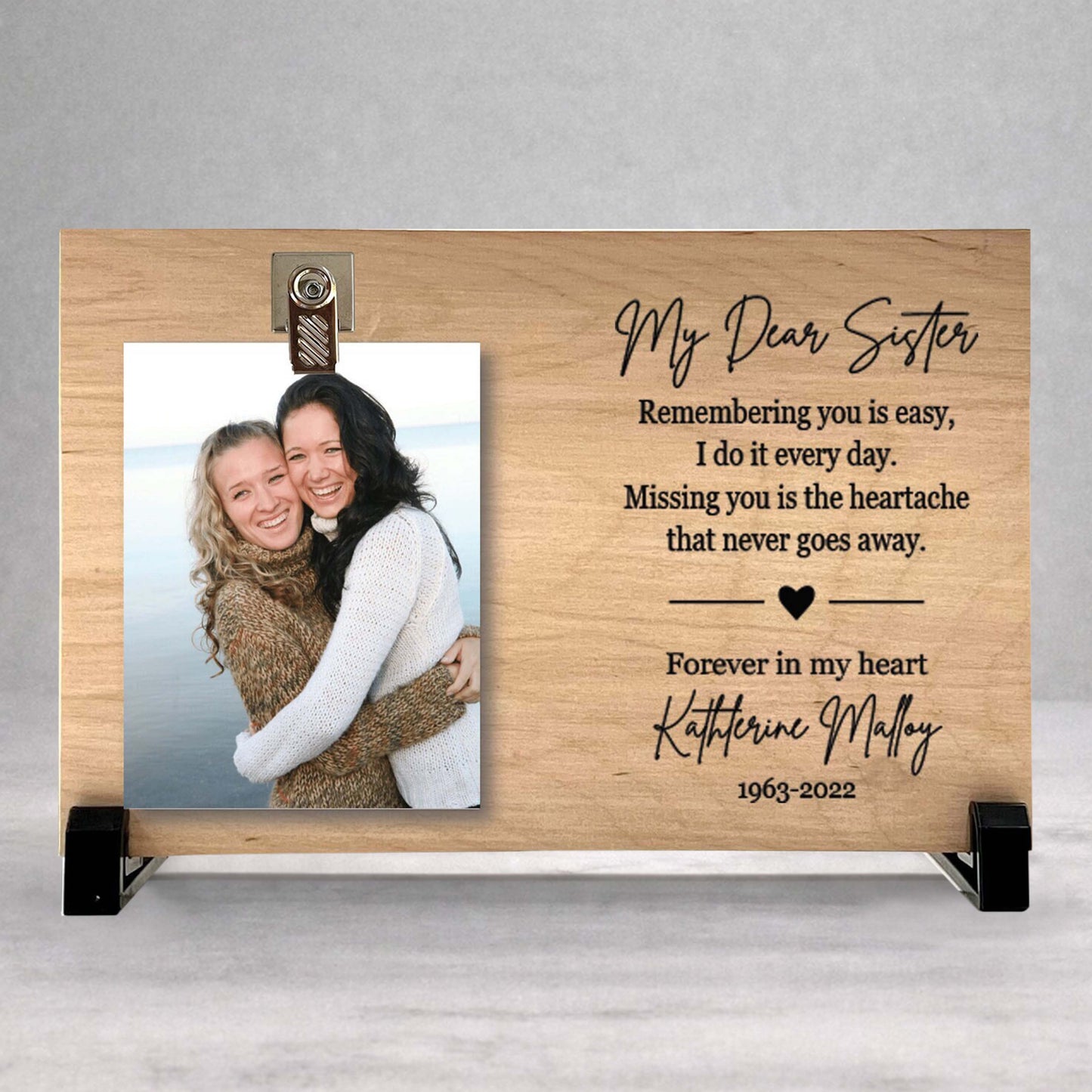 Sister Memorial Frame - Personalized Wood Memorial Plaque | Bereavement Gift Idea