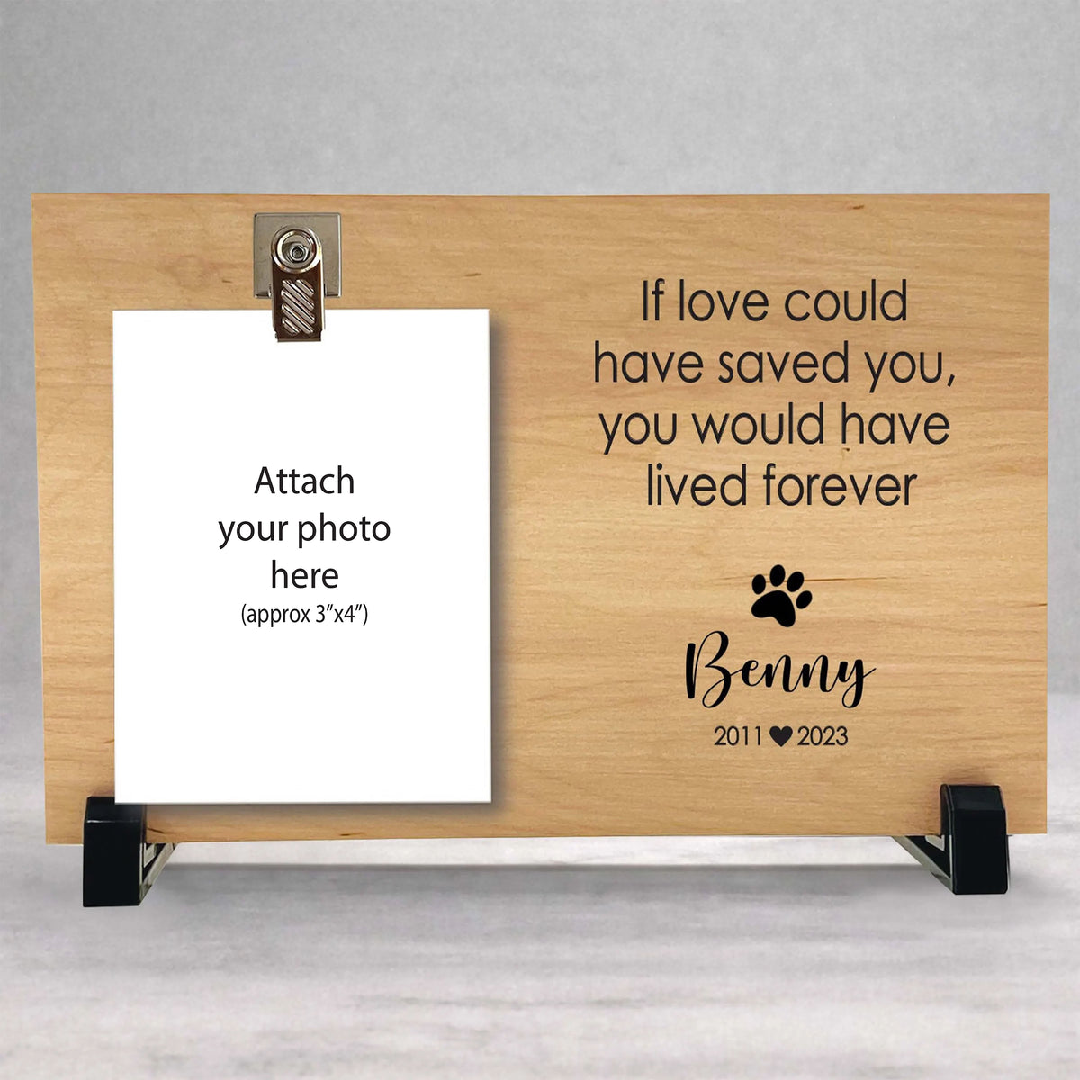 Personalized Dog Memorial Frame – Custom Wood Pet Keepsake & Sympathy Gift