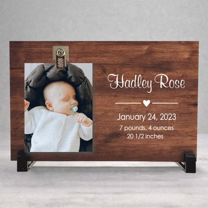 Personalized Baby Picture Frame - Custom Birth Announcement | Newborn Photo Gift