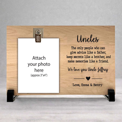 Personalized Uncle Frame - Custom Wood Photo Frame | Unique Gift For Uncle