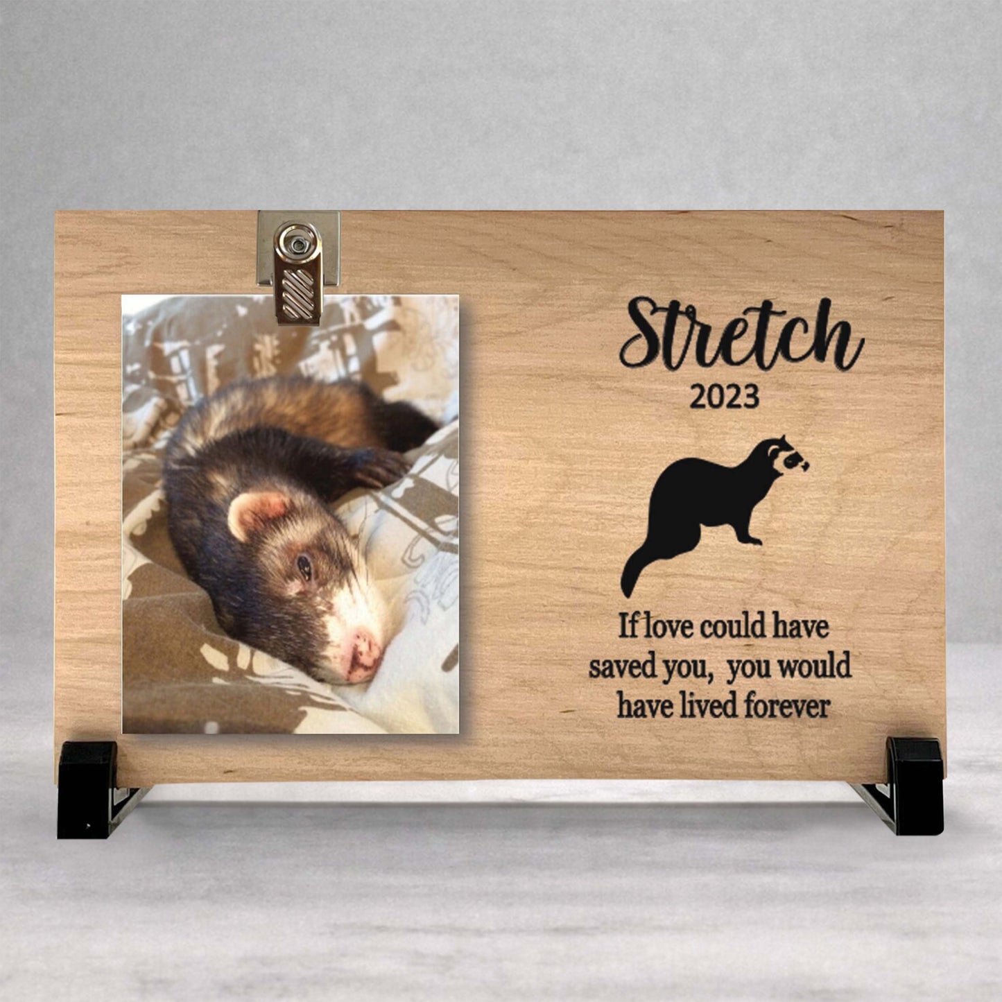 Ferret Memorial Frame - Personalized Pet Memorial Frame with Photo Clip
