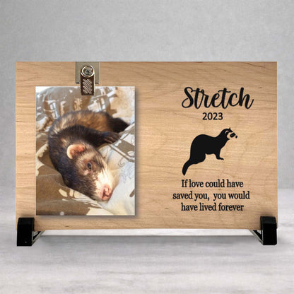 Ferret Memorial Frame - Personalized Pet Memorial Frame with Photo Clip