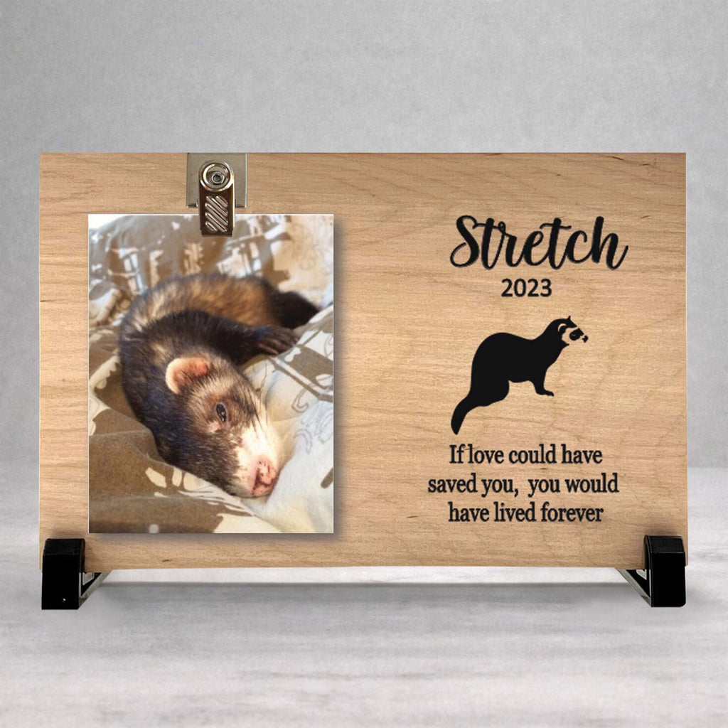 Ferret Memorial Frame - Personalized Pet Memorial Frame with Photo Clip