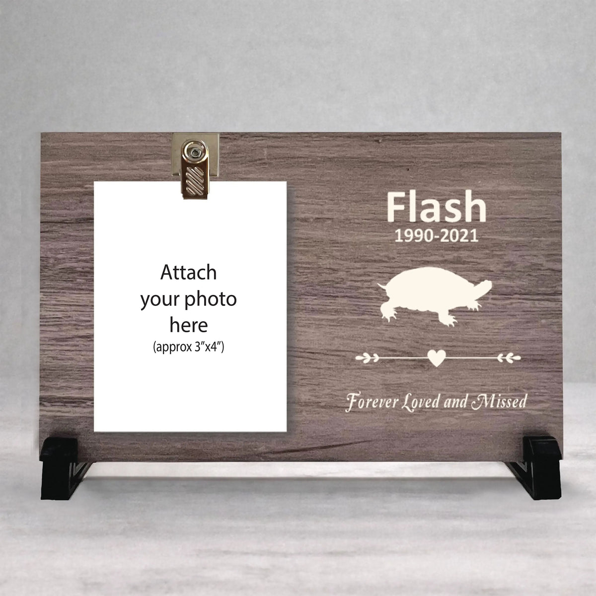 Turtle Memorial Gift - Personalized Wooden Photo Frame