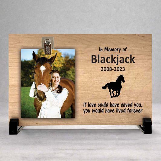 Horse Memorial Frame - Personalized Wooden Photo Keepsake | Sympathy Gift For Horse Loss