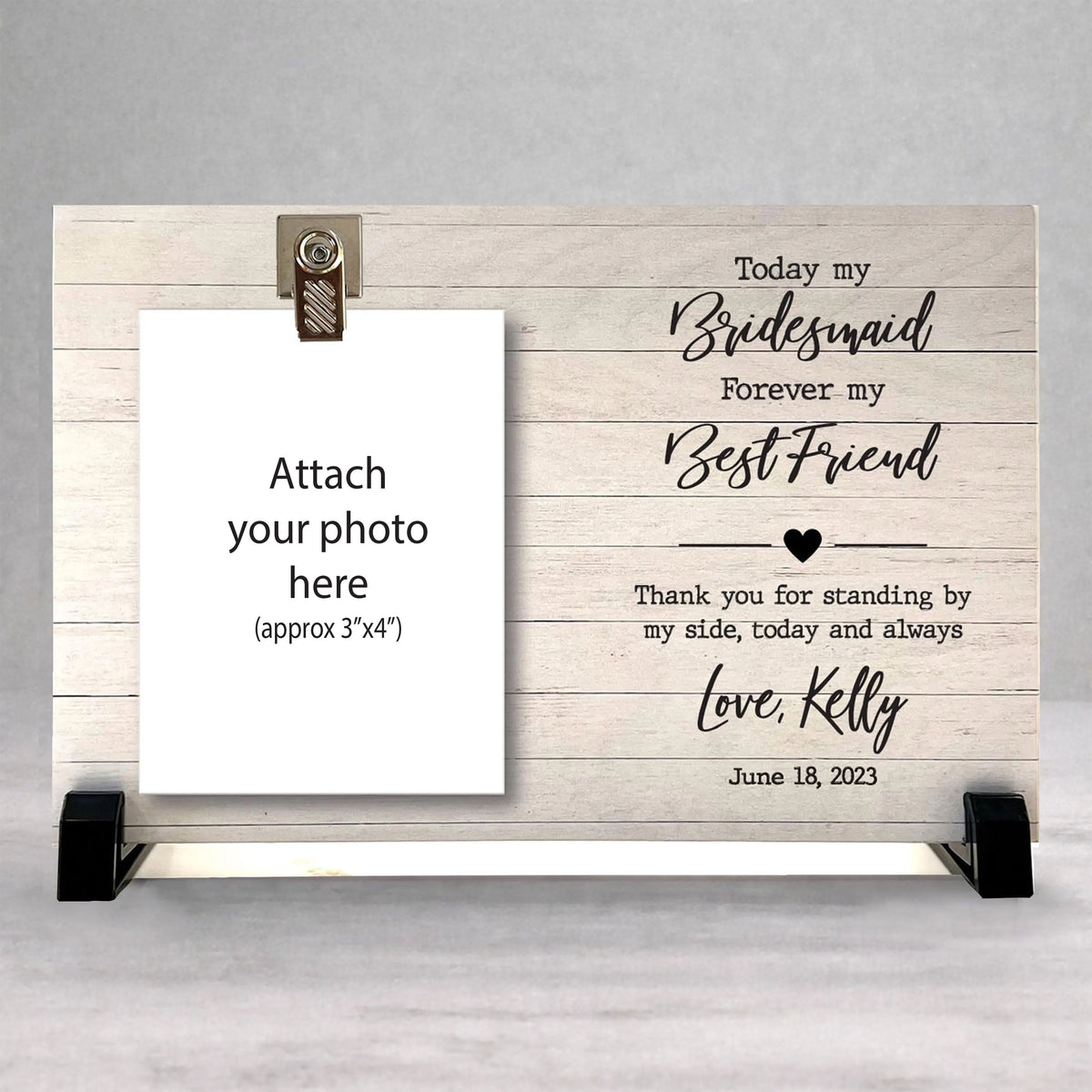 Personalized Bridesmaid Gift - Custom Bridesmaid Frame | Wooden Photo Frame