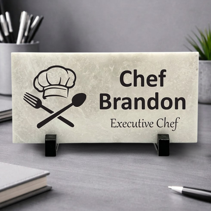 Executive Chef Marble Desk Name Plate