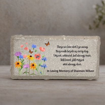 Memorial Stone - Personalized Wild Flower Sympathy Gift | Custom Bereavement Tribute