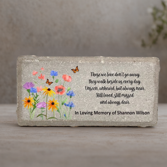Memorial Stone - Personalized Wild Flower Sympathy Gift | Custom Bereavement Tribute