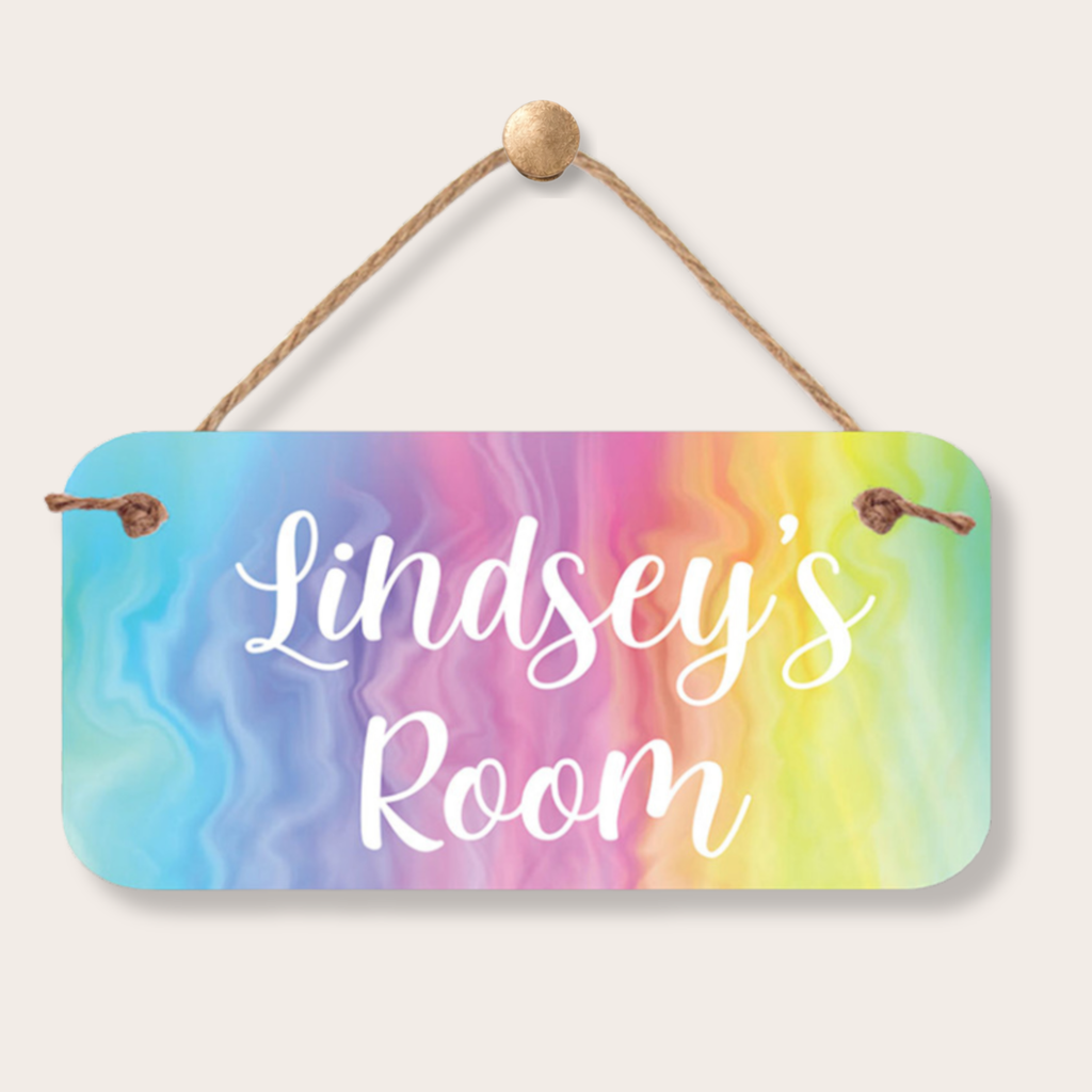 Personalized Name Sign - Rainbow Swirl Sign | Kids Room Decor custom kids room name sign with personalized name design