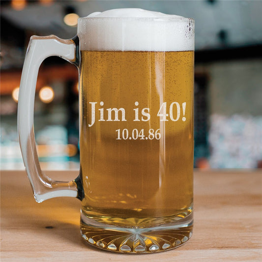 Any Name Sports Glass Mug for indoor display