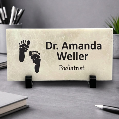 Podiatrist Marble Desk Name Plate