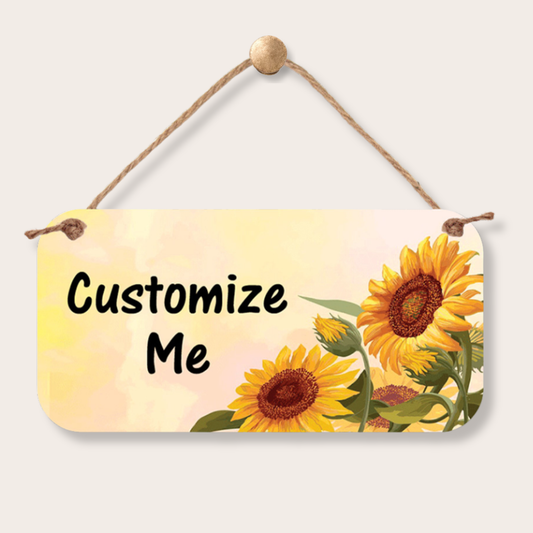 Personalized Sunflower Sign - Custom Garden Welcome Sign 5x10 Waterproof Sign custom kids room name sign with personalized name design