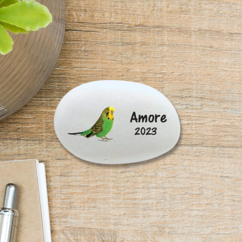 Parakeet Memorial Stone – Personalized Custom Pet Sympathy Gift Keepsake
