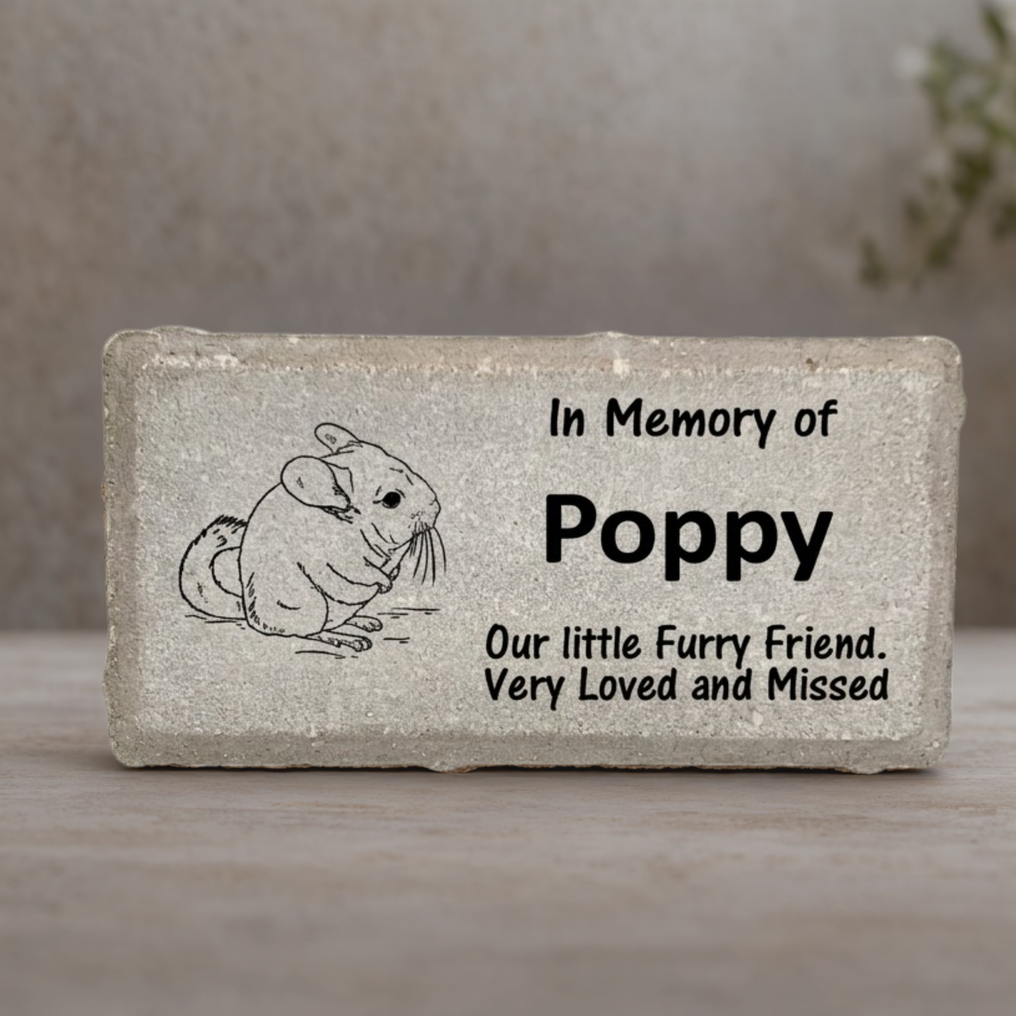 Chinchilla Memorial Stone – Personalized Pet Memorial Stone Gift