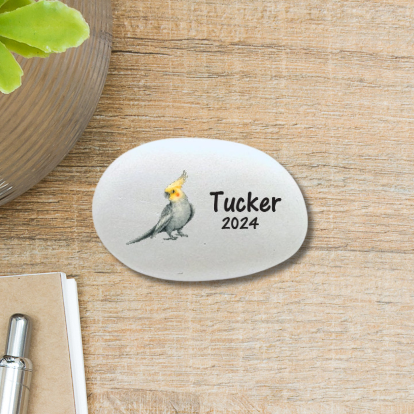 Cockatiel Memorial Stone - Personalized Pet Keepsake | Custom Indoor Memorial Gift