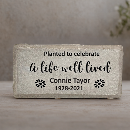 Memorial Stone - Custom Memorial Tree Marker | Personalized Garden Remembrance Gift