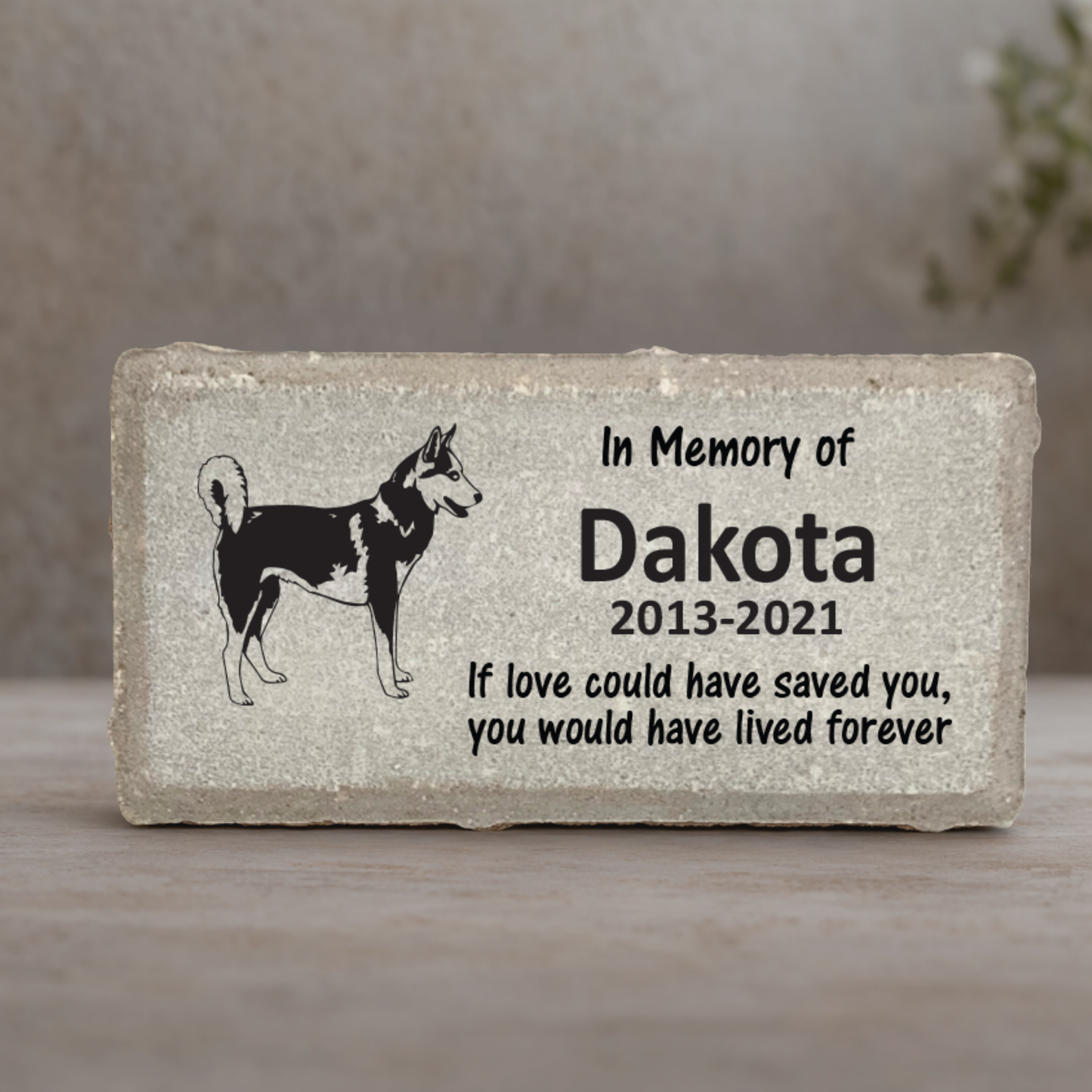 Husky Memorial Stone - Personalized Pet Stone | Custom Keepsake