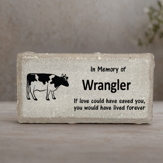 Cow Memorial Stone - Personalized Farm Animal Memorial Gift