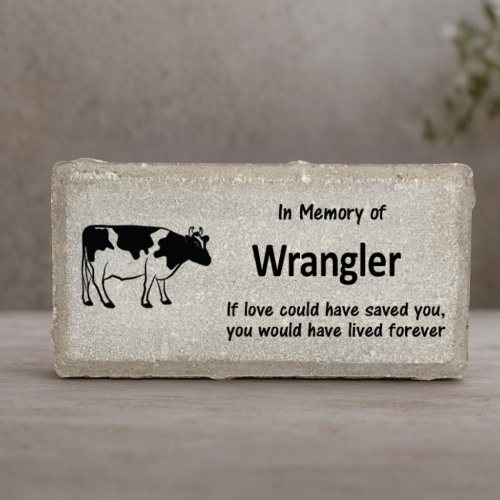Cow Memorial Stone - Personalized Farm Animal Memorial Gift